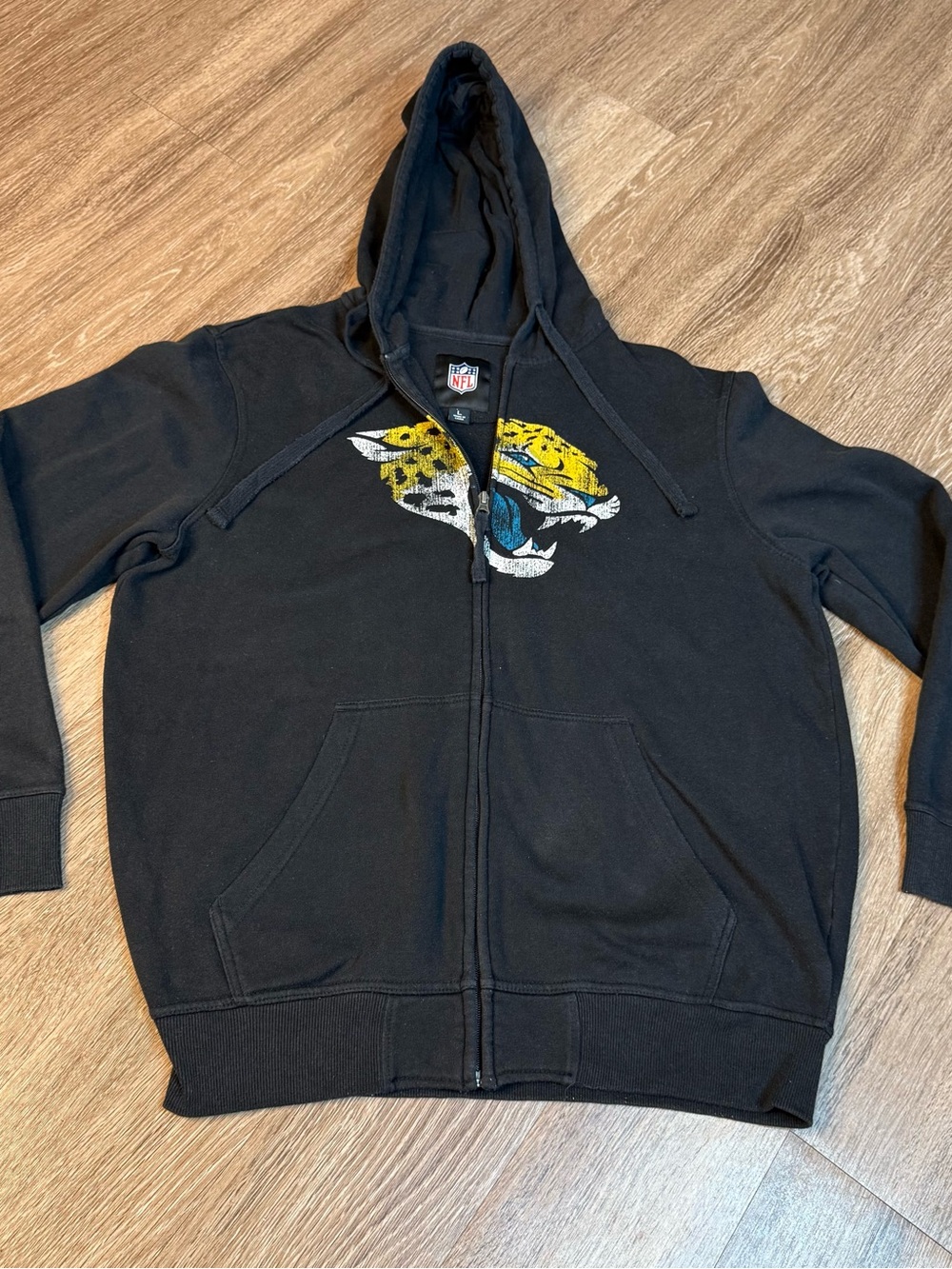 NFL Black Hoodie with Yellow, Teal and White Jaguars Logo